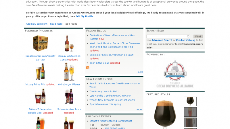 GreatBrewers.com screenshot